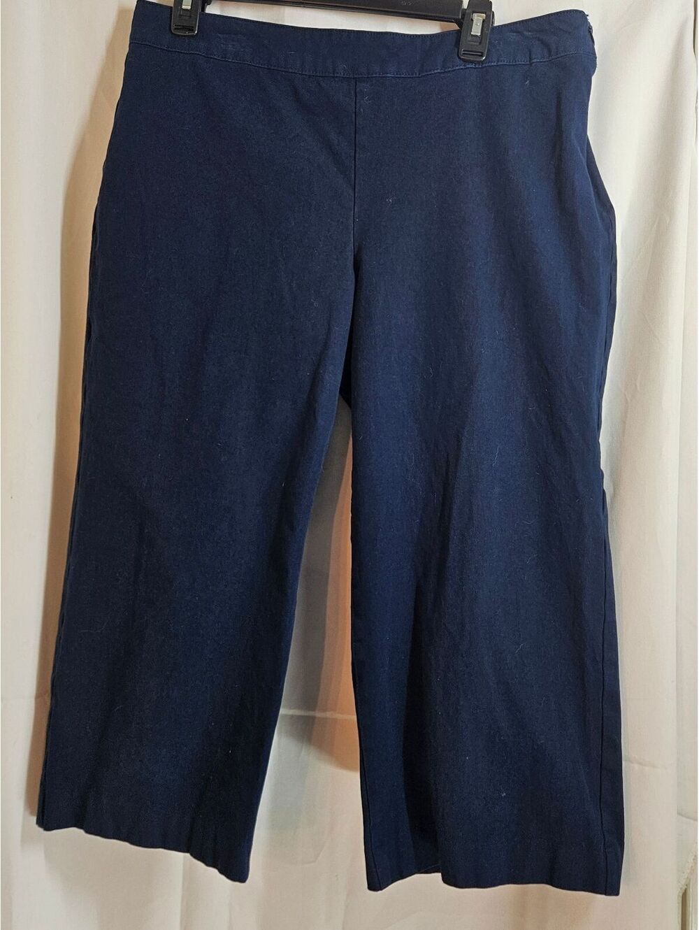 Style&Co. Women's Navy Blue Wide Leg Pants Size 18 Cotton Blend